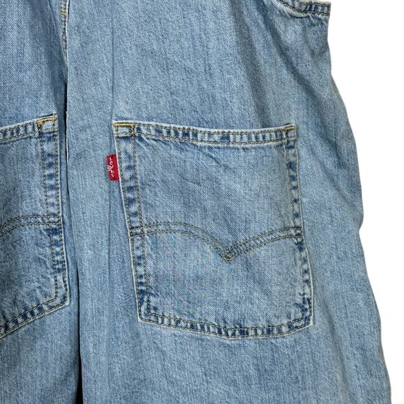 Levi's Vintage Denim Shortalls Large New NWT Light Wash Short Overalls Casual - Picture 5 of 10